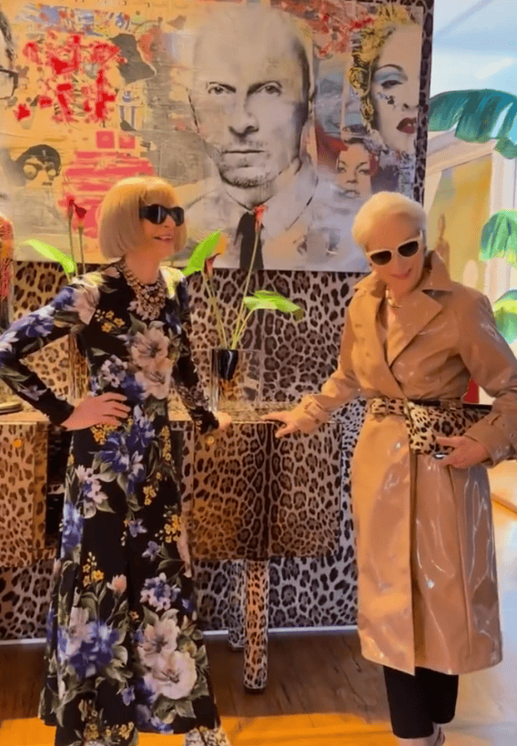 盈配网 秀场变电影片场！梅姨与安娜·温图尔拥抱合影